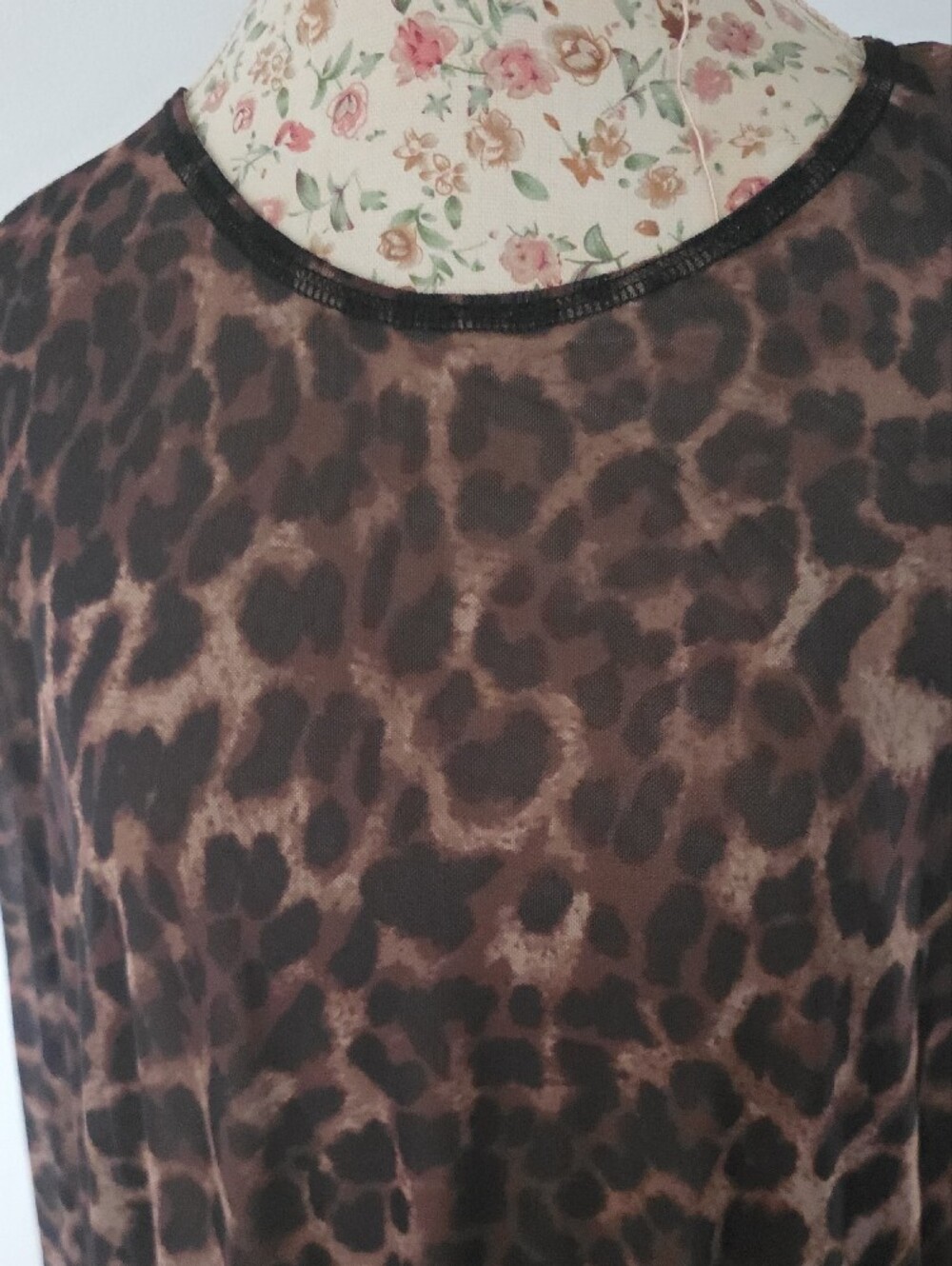 Long Sleeve Leopard Print Maxi Dress - Brown - Picture 3 of 6